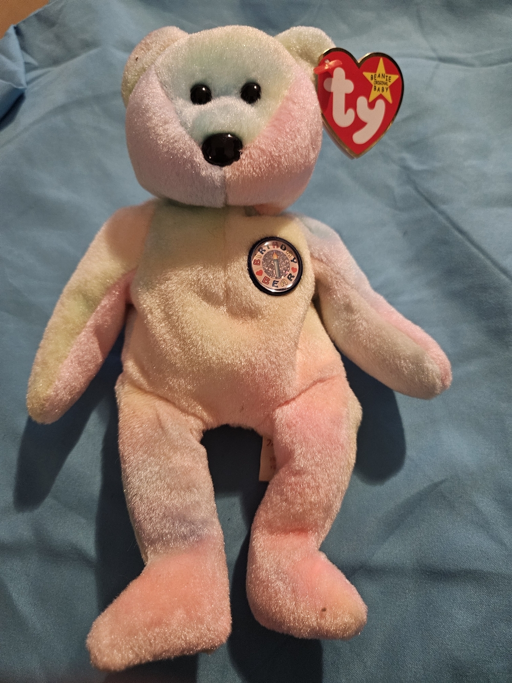 Ty Pastel Rainbow Plush Bear with Heart Tag